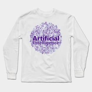 Artificial Intelligence Data Science Word Cloud | Purple Long Sleeve T-Shirt